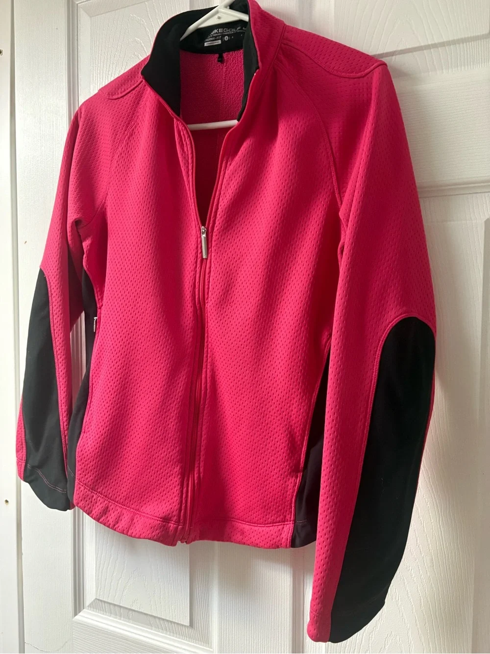 Nike Pink Full-Zip Golf Jacket with Black Accents